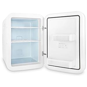 Cooluli 20L Mini Fridge For Bedroom Car Office Desk College Dorm Room Glass Front Digital Temperature Control 12v Small Refrigerator for Food Drinks Skin Care Beauty Breast Milk Blue