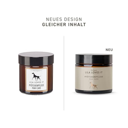 Pfotenbalsam für Hunde – mit natürlichen Inhaltsstoffen, beruhigt und schützt die Haut, stärkt die Widerstandskraft der Pfotenballen, PFÖTCHENPFLEGE von LILA LOVES IT, 60 ml