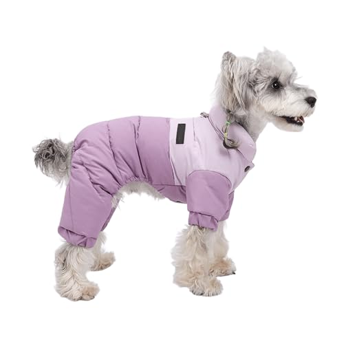 UOSIA 4脚の冬の犬のコート防風暖かい小型犬のジャケットDリング防水全身子犬ジャケットファッションプッシュボタンペットダウンジャケット