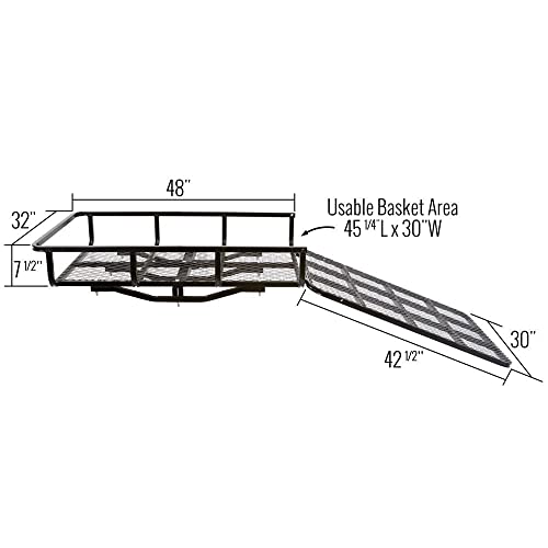 Apex Hitch-Mounted Steel Cargo Carrier With Ramp - 500 Lb. Capacity #TOP4