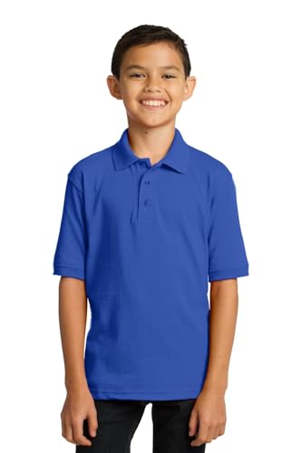 Port & Company Youth Core Blend Jersey Knit Polo XS Royal