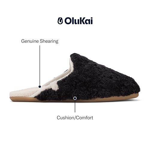 OLUKAI Hale Mule Women's Slipper, Women's Slip-On Shoes, Genuine Shearling with Fleece Lining, Wet Grip Soles for Inside & Outside Wear, Cute & Ultra-Soft Comfort Fit2