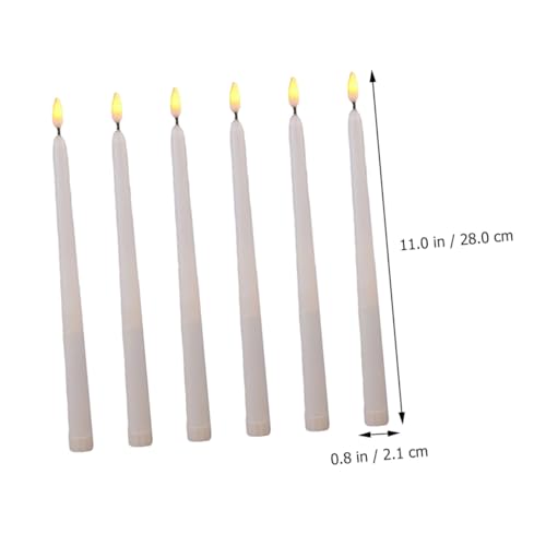 Velas LED sin llama de poste largo: pack de 12 luces decorativas parpadeantes 2