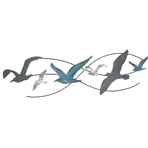 Seaside No.64 - Wandobjekt Möwen aus Metall - ca. B60 x H17 cm -...