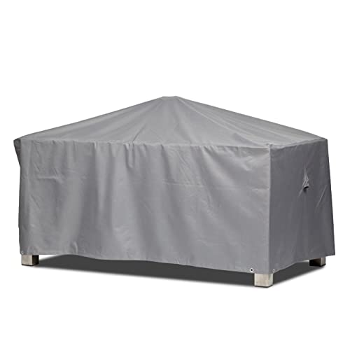 Mehr Garten - Premium Gartentisch-Schutzhülle eckig: 125(B)x85(T)x71(H) cm I Robuste Abdeckung für Gartentische wasserdicht und wetterfest aus Oxford 600D Gewebe I Lichtgrau Cover