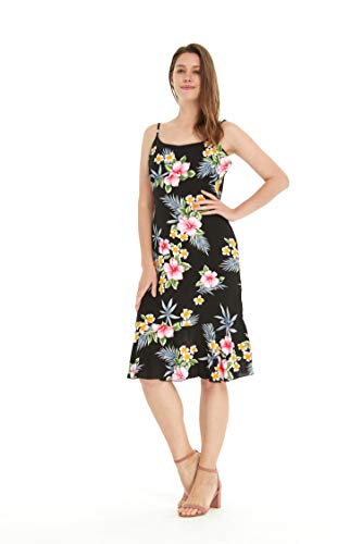 Image of Family Matching Hawaiian Clothes, Hibiscus Black | Black Hibiscus Print • Soft Rayon Fabric • Family Matching Outfits • Vacation Ready • Luau Party Wear