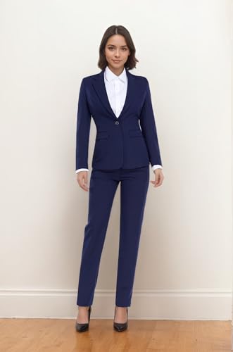 2 Piece Women's Suiting Slim Fit Formal Pant Suit for Women Casual Blazer Pant Set Business Office Outfits3