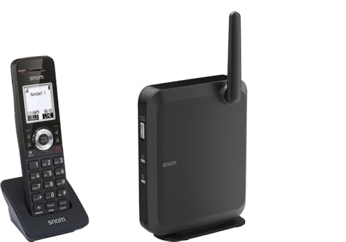 Snom M110 Schnurlos IP-DECT Telefon SIP Set – Fritzbox Kompatibles DECT Telefon, Bis Zu 10 Handsets, Dect Telefon Fritzbox Kompatibel, Telefon Schnurlos Mit Anrufbeantworter, Fritz Fon C6