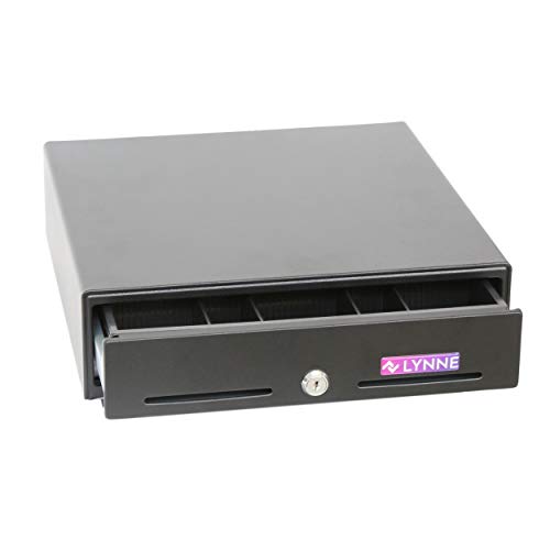 Tiroir-caisse | Compartiment à billets | Tiroir-caisse | Caisse à monnaie | Ouverture électronique à l'avant avec port USB RJ11 et ouverture manuelle avec clé (noir) Cover