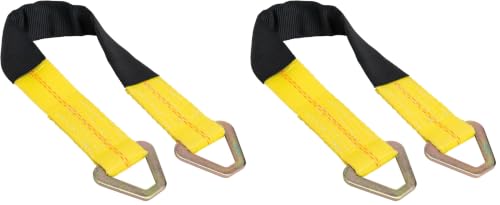 Image of Keeper - 2 inch x 24 inch Premium Axle Tie Down Strap with D Rings - 3,333 lbs. Working Load Limit and 10,000 lbs. Break Strength,One Color (Pack of 2)