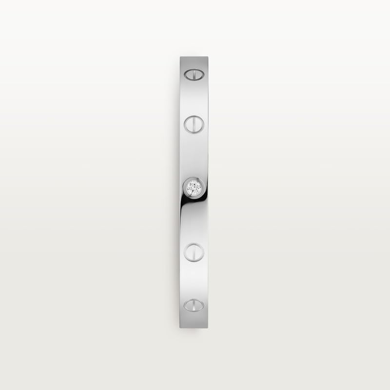 Image of Diamond Love Bracelet for her | 925 Sterling Silver | 18kt White Gold Plated | AAA+ Simulated Diamond | Handcrafted | Openable Bangle | Precious Gift for her