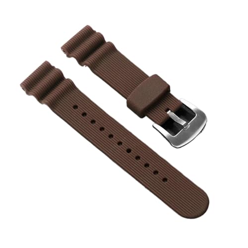 Cong Yi 22mm ラバーシリコンウォッチバンド セイコー No.5 SKX009 プロスペックス ウォーターゴースト 缶詰 メンズ スポーツ 防水 リストバンド アクセサリー(Brown-vertical)