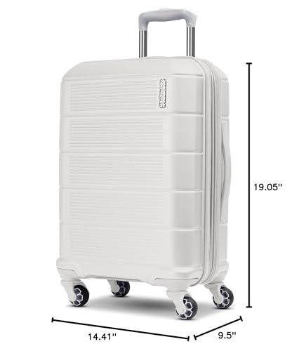 Image of American Tourister Stratum 2.0 Expandable Hardside Luggage with Spinner Wheels, Carry-On, White
