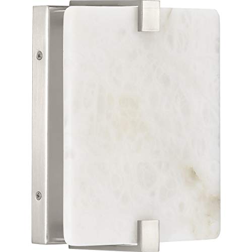 Image of Progress Lighting LED Alabaster Stone Brushed Nickel ADA Wall Sconce 8.50x8.00x8.00