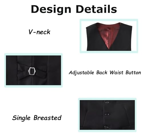 Kids Boys Dress Vest Toddler Slim Fit Formal Wedding Suit Vests Youth Boy Prom Party Ring Bearer Suits Waistcoat4