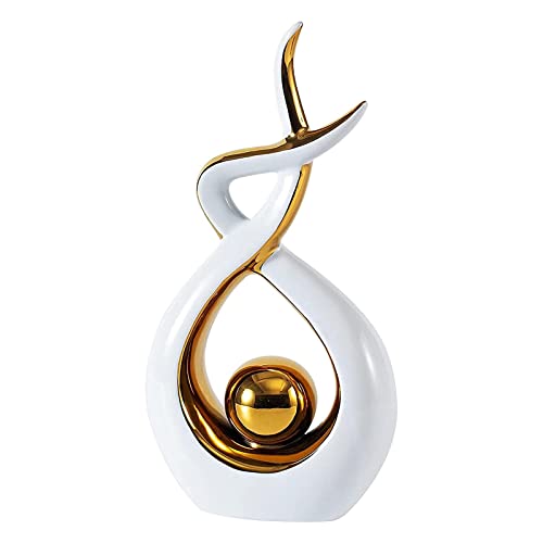 Marimor Yoga Skulpturen 3-teilig - Gold & Weiß Harz Figuren 18,5cm