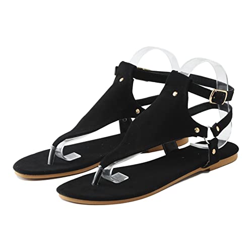 Dressy Thong Sandals for Women Open Toe Shoes Flat Beach Sandals Buckle Ankle Strap Casual Summer Retro Gladiator Sandals3