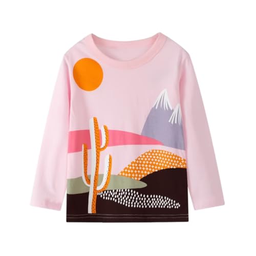 Image of Toddler Girl Long Sleeve T-Shirts Kids Cotton Fall Top 2-7 Years | 3 Pieces Soft Cotton Casual T-Shirt
