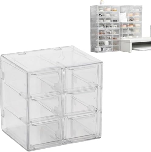 CokBlu デスクトップ用透明引出し式収納箱 ビーズクラフト工芸 6/9/12 段引出し 小物・化粧品・ジュエリー収納 装飾性収納ボックス 整理便利 テーブルトップオーガナイザー?