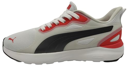 PUMA Softride Cosmic Street Sliptech Baskets Unisexes, Puma White PUMA Black for All Time Red, 43 EU