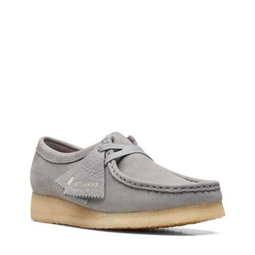 Clarks Originals Women Wallabee. Grey Nubuck (us_Footwear_Size_System, Adult, Women, Numeric, Medium, Numeric_9)