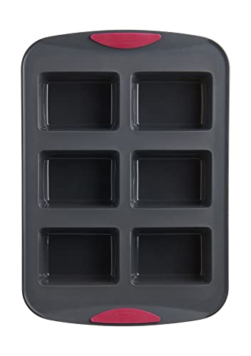 Trudeau Structure Silicone 6 Cavity Mini Loaf Pan, Grey/Pink #TOP27