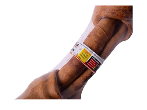 Premium Kauknochen für alle Hunde – Kalbshaut Kausnack zur Zahnpflege & Beschäftigung – Natürlich & fettarm (2XL/38,1-40,64, Bacon)