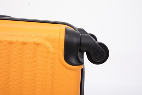 3 Piece Hardshell Luggage Sets Lightweight Suitcase with 2 Hooks, 360 Degree Spinner Wheels, TSA Lock for Travel (20"/24"/28") Orange As Shown One Size2