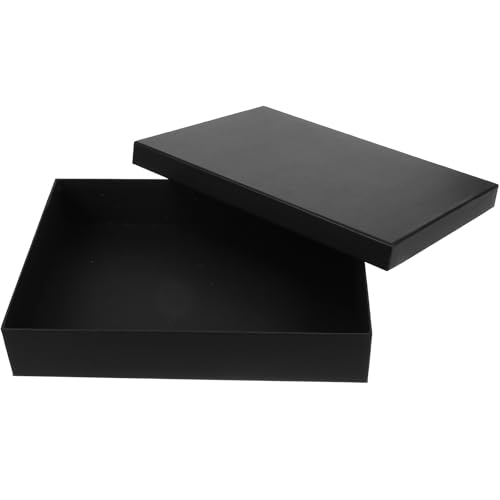 BELLIFFY Caja de Obsequio Negra Rectangular 325X235 CM Caja Plana para Embalaje y Almacenamiento de Regalos Conjunto para Cumpleaños Bodas y Ocasiones Obsequios