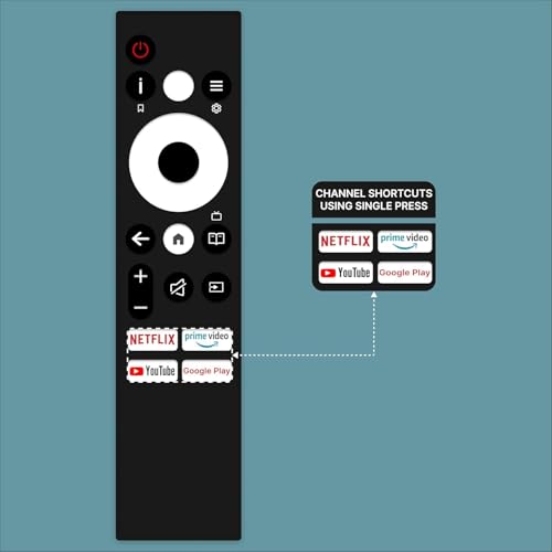 Image of BLACKSHEEP Compatible with Thomson Smart Tv Remote - Without Voice - Hot Keys Netfix, Prim Video, Y0utube and Go0gle Play Use for LCD LED OLED QLED UHD 4K Android TVs-Black