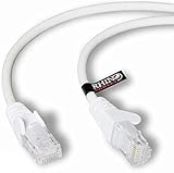 rhinocables CAT 6 High-Speed Gigabit Ethernet Cable - Patch Network Lead for LAN| Snagless UTP With LSZH Jacket | RJ45 Connector - Internet, Router, Modem, Smart TV, PC & More (2m, White, Pack of 1)