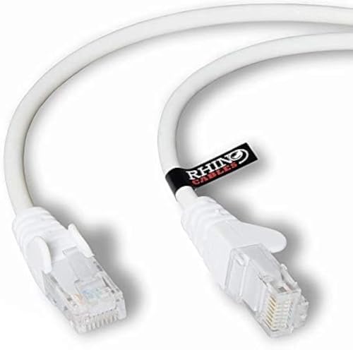 rhinocables CAT 6 High-Speed Gigabit Ethernet Cable - Patch Network Lead for LAN| Snagless UTP With LSZH Jacket | RJ45 Connector - Internet Router Modem Smart TV PC & More (2m White Pack of 1)