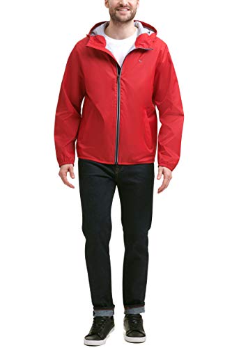 Image of Tommy Hilfiger Men's Lightweight Active Water Resistant Hooded Rain Jacket