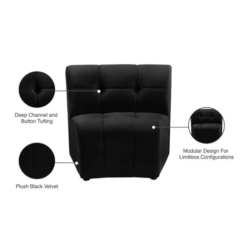 Sillón Modular Terciopelo Negro miniatura 7