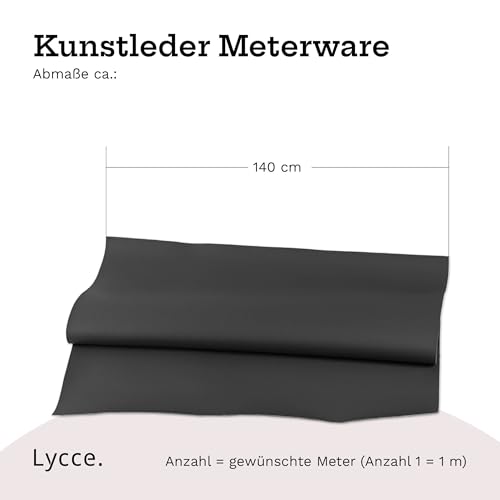 Lycce Kunstleder Meterware Restposten dunkelgrau laufende Meter x 140cm