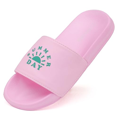 Image of INMINPIN Kids Boys Girls Slides Sandals Beach Pool Shower Shoes | lightweight, easy to clean paired with shorts,T-shirts,jeans,a short skirt for swimming pool,beach,bathroom