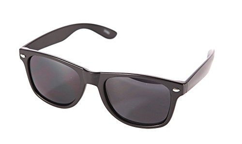 Basic Matte Black Retro Style Sunglasses and Micro Pouch
