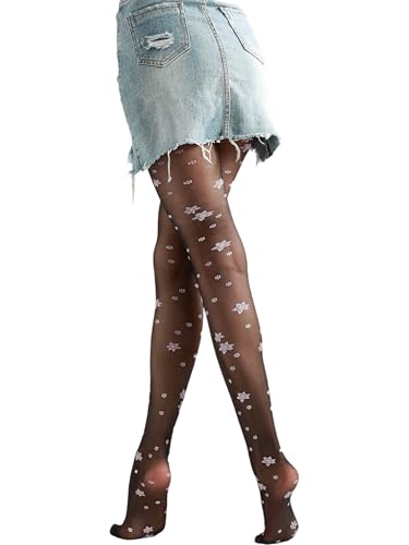 Image of Sahabowi Women Tights, Sheer High Waist Pantyhose, Vintage Control Top Stockings, Siwa7