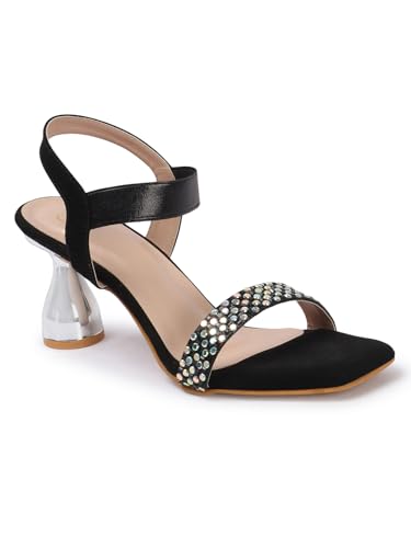 Image of Carlton London Women Stylish Fashion Embellished Sandals for Outdoor, Party, Wedding and Holidays with Stiletto Heels