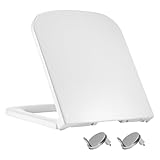 YORKING Family Toilet Seat Adjustable Soft Close Toilet Seat Potty Training Toilet Seat Shape Dual Fixing Stainless Hinges Close Mechanism Removable for Cleaning (Square) - Image 8