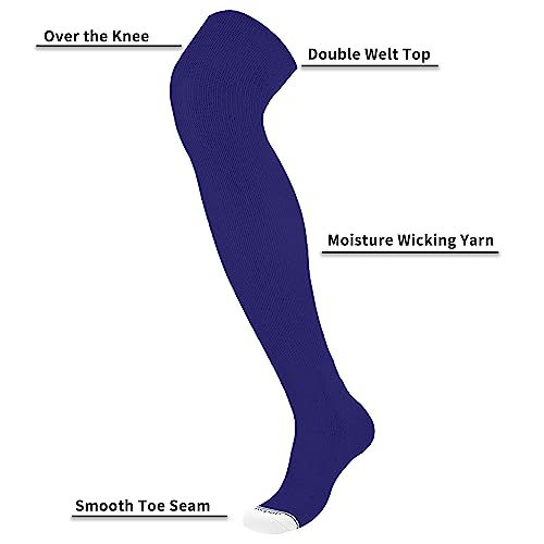 Youper Baseball Socks (2 Pairs) Over the Knee, Extra Long Football Socks2