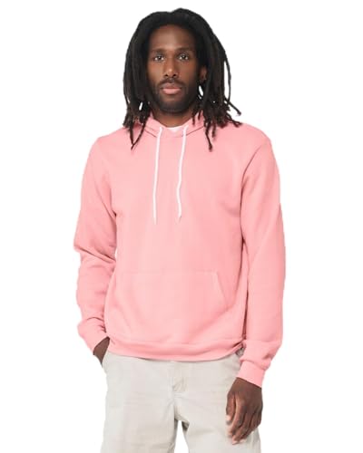 BELLA+CANVAS Unisex Sponge Fleece Pullover Hoodie, PINK, XS