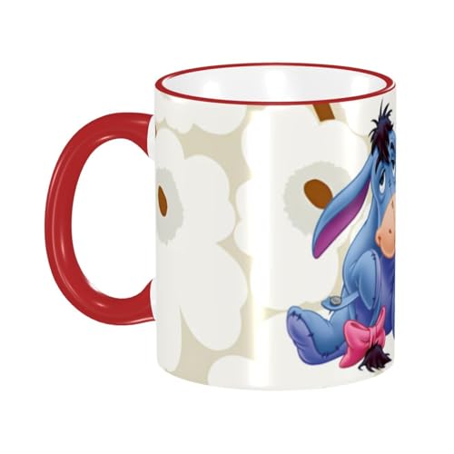 Asamike おしゃれ マグカップ 330ml かわいい くまのプーさん イーヨー マグ コーヒーカップ 陶器 セラミック mug カップ 大容量 耐熱 耐冷 電子レンジ対応 コップ 人気 誕生日 母の日 父の日 友人 プレゼント MGZ0283 赤