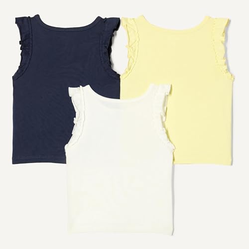 Image of Amazon Essentials Girls and Toddlers' Cotton Ruffle Tank Tops, Pack of 3