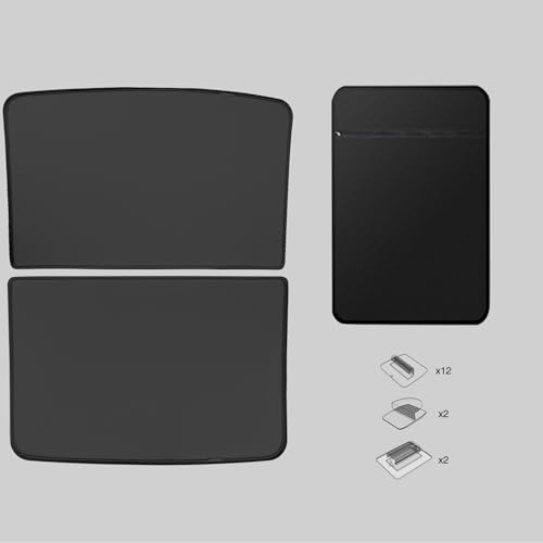 Image of AAMHHM Roof Sunshade for Model Y 20-24 (Black) | Roof Sunshade, Car Accessory, Sunroof, Easy Installation, OEM Design