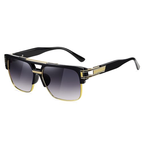 LIXX Retro Pilot Sunglasses Gold Metal Frame UV400