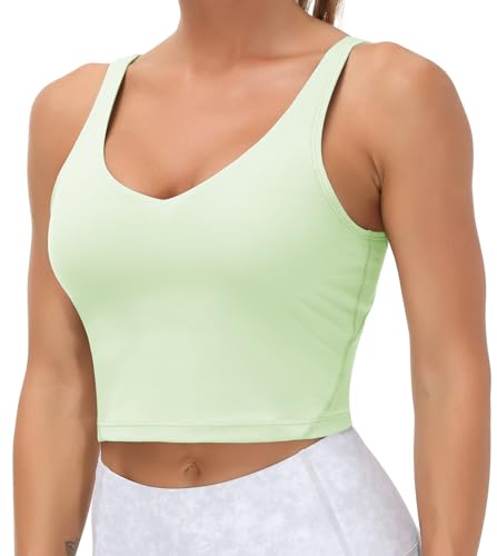 Image of THE GYM PEOPLE Womens' Sports Bra Longline Wirefree Padded with Medium Support