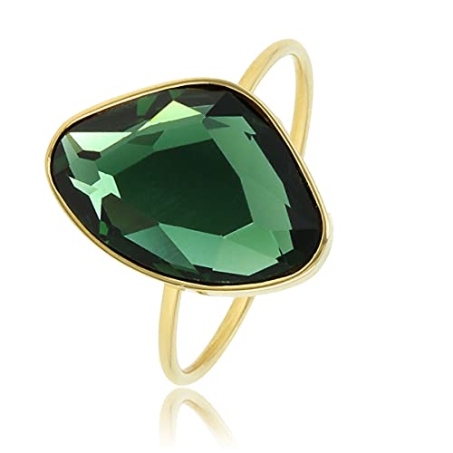 My Bendel - Schöner Goldring mit grünem Stein- Stylischer Ringe für Damen - Bleibt schön und Verfärbt Nicht - Stapeln Ringe - mit Luxuriösen Geschenkverpackung Cover