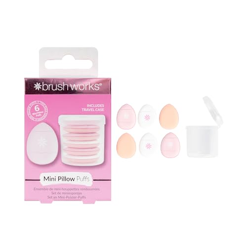 Brushworks Mini Pillow Puffs - 6 Pack