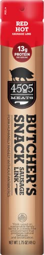 4505 Spicy Red Hot, Sausage Link Meat Sticks, 1.75 Ounce Sticks, Pack Of 10 Sticks - 13G Of Protein, Keto, Paleo, Gluten Free #TOP1
